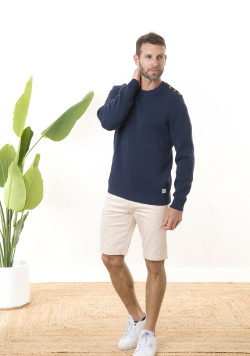 Pull bleu marine Homme coton - EOM