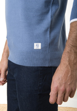 Pull homme col polo bleu - EOM Pull homme col polo bleu - EOM
