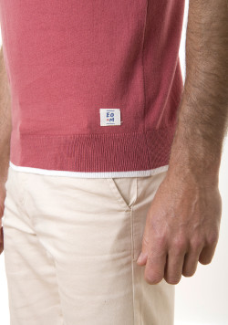 Polo tricot homme manches courtes rouge - EOM