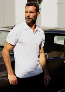 Polo tricot homme manches courtes blanc - EOM