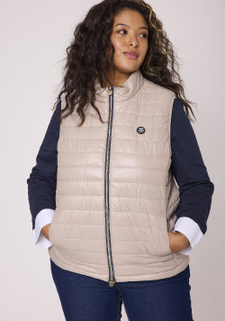 Doudoune beige sans manches Femme