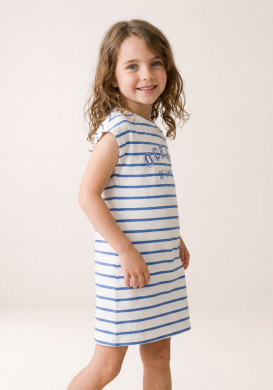 Robe rayé Fille en molleton Robe rayé Fille en molleton