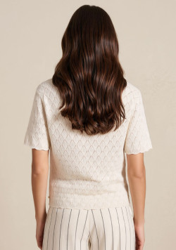 Cardigan beige 100% coton Femme