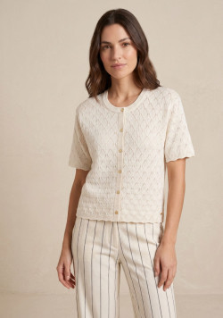 Cardigan beige 100% coton Femme