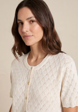 Cardigan beige 100% coton Femme Cardigan beige 100% coton Femme