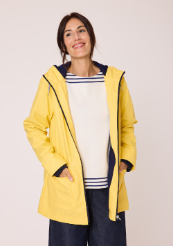 Ciré à capuche pour Femme jaune