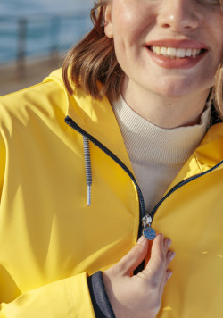 Ciré à capuche pour Femme jaune