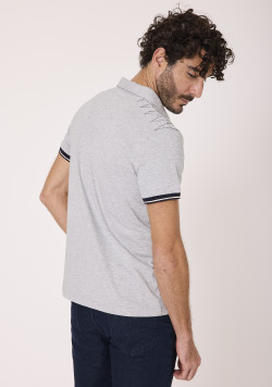 Polo gris chiné Homme