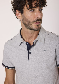 Polo gris chiné Homme