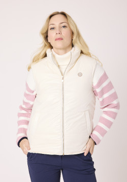 Doudoune sans manches femme doublée sherpa écru
