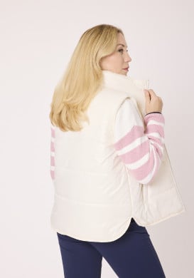 Doudoune sans manches femme doublée sherpa écru Doudoune sans manches femme doublée sherpa écru