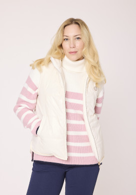 Doudoune sans manches femme doublée sherpa écru Doudoune sans manches femme doublée sherpa écru