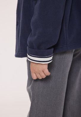 Veste caban fille en polaire bleu marine
