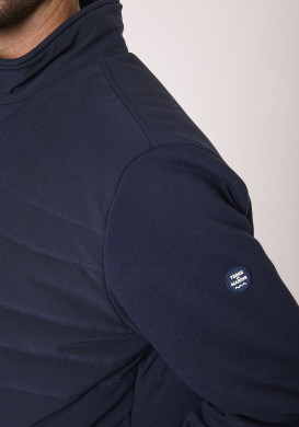 Veste homme bi-matière bleu marine Veste homme bi-matière bleu marine