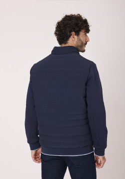 Veste homme bi-matière bleu marine