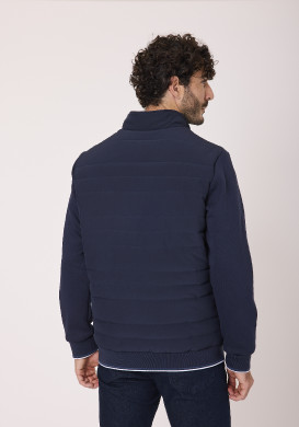 Veste homme bi-matière bleu marine Veste homme bi-matière bleu marine