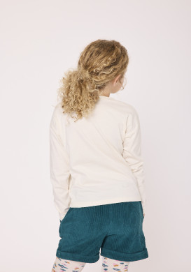 T-shirt manches longues fille beige avec imprimé