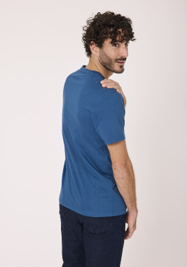 T-shirt manches courtes 100% coton bleu T-shirt manches courtes 100% coton bleu