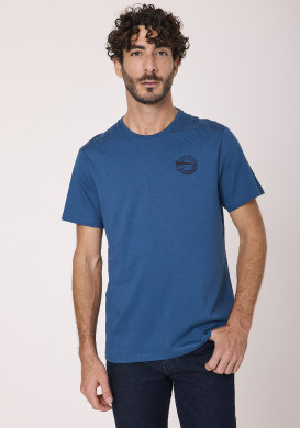 T-shirt manches courtes 100% coton bleu T-shirt manches courtes 100% coton bleu