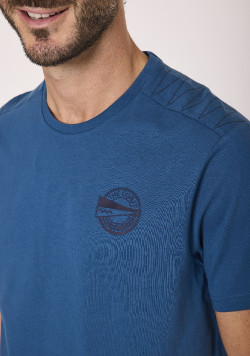 T-shirt manches courtes 100% coton bleu