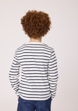 Marinière manches longues bleu marine 100% coton Garçon