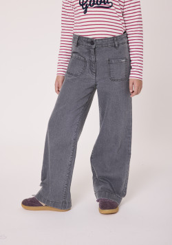 Jean large taille réglable Gris Fille