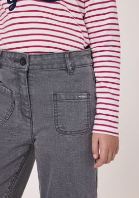 Jean large taille réglable Gris Fille Jean large taille réglable Gris Fille