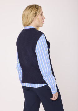 Pull sans manches femme bleu marine