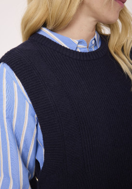 Pull sans manches femme bleu marine Pull sans manches femme bleu marine