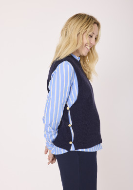 Pull sans manches femme bleu marine Pull sans manches femme bleu marine