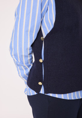 Pull sans manches femme bleu marine Pull sans manches femme bleu marine