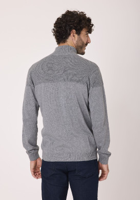 Pull col camionneur homme gris