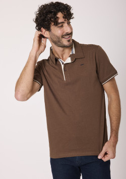 Polo 100% coton homme marron