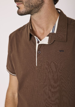 Polo 100% coton homme marron
