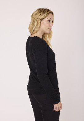 T-shirt manches longues femme col V noir T-shirt manches longues femme col V noir