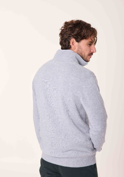 Pull homme col camionneur avec laine gris - EOM