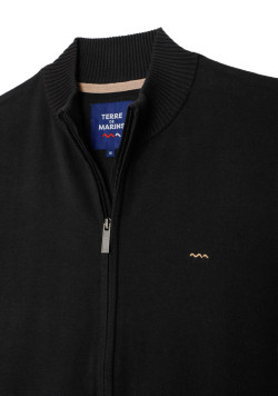 Gilet zippé 100% coton Noir Homme