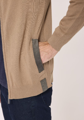 Gilet zippé 100% coton Beige Homme Gilet zippé 100% coton Beige Homme