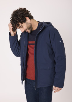 Parka doublée polaire Bleu marine Homme