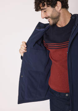 Parka doublée polaire Bleu marine Homme