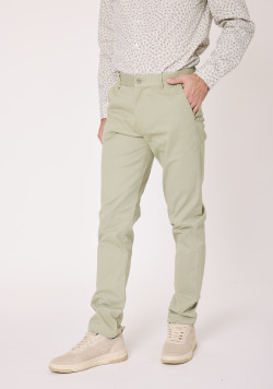 Pantalon Homme coupe chino vert clair