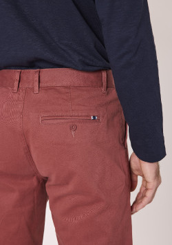 Pantalon Homme coupe chino rouille
