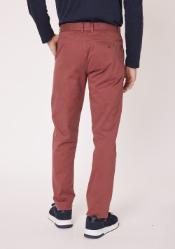 Pantalon Homme coupe chino rouille