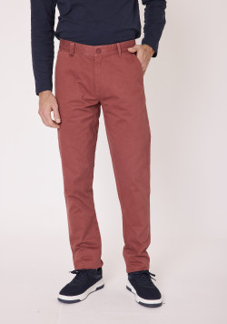 Pantalon Homme coupe chino rouille