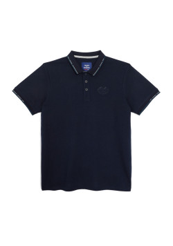 Polo bleu marine 100% coton Homme