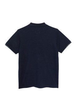 Polo bleu marine 100% coton Homme