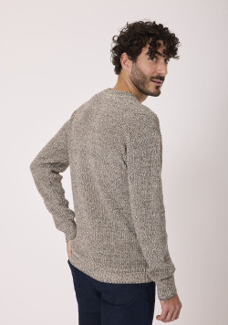 Pull manches longues 100% coton Beige Homme