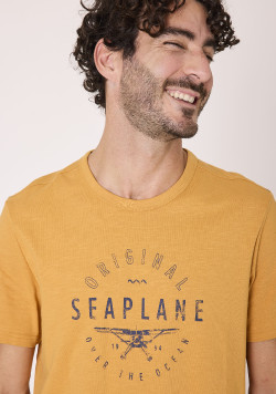 T-shirt manches courtes homme 100% coton Jaune