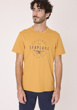 T-shirt manches courtes homme 100% coton Jaune