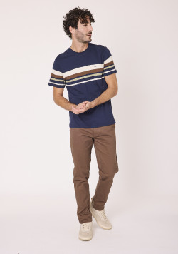 Tee shirt manches courtes 100% coton Bleu marine Homme